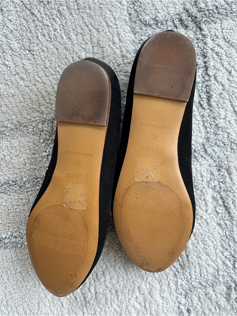 J.Crew Classic black textile faux-suede bow loafers size 8 1/2